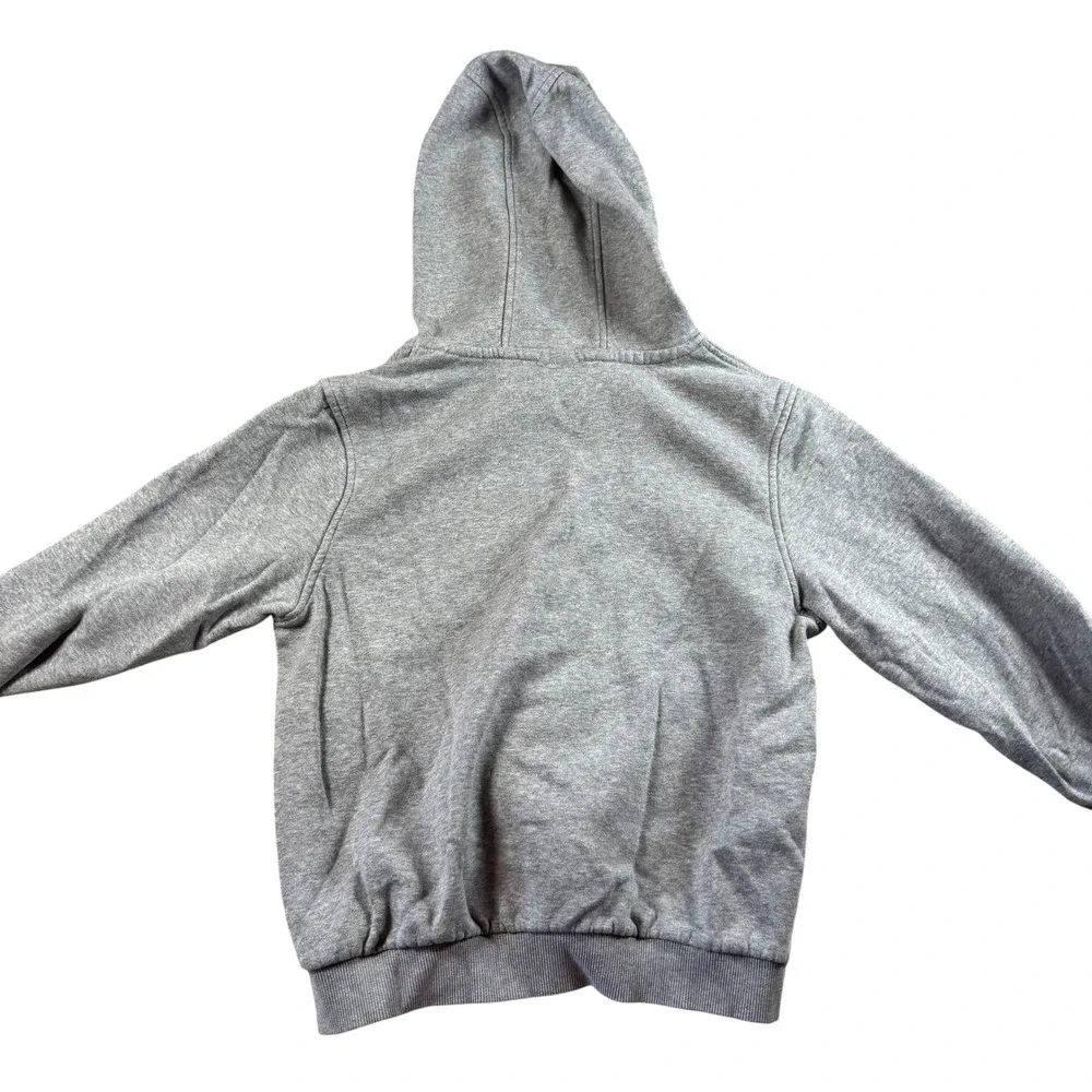 Nike Hoodie Youth Large Gray Blue White Swoosh Graphic Pullover FD2988-064